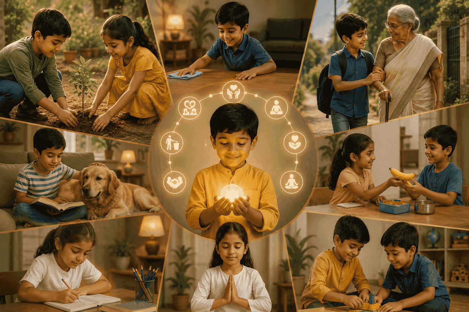 Children learning positive habits